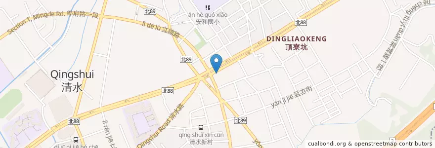 Mapa de ubicacion de 中國信託商業銀行 en 타이완, 신베이 시, 투청 구.