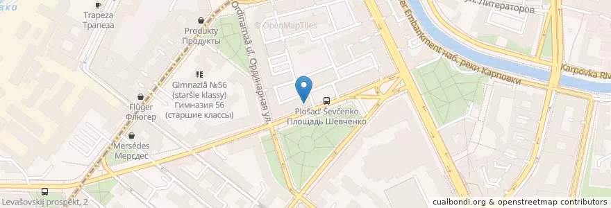 Mapa de ubicacion de Компания en Russia, Northwestern Federal District, Leningrad Oblast, Saint Petersburg, Petrogradsky District, Округ Аптекарский Остров.