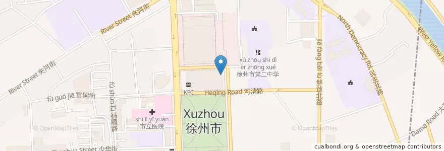 Mapa de ubicacion de Starbucks en الصين, جيانغسو, 徐州市 / Xuzhou, 鼓楼区 (Gulou).