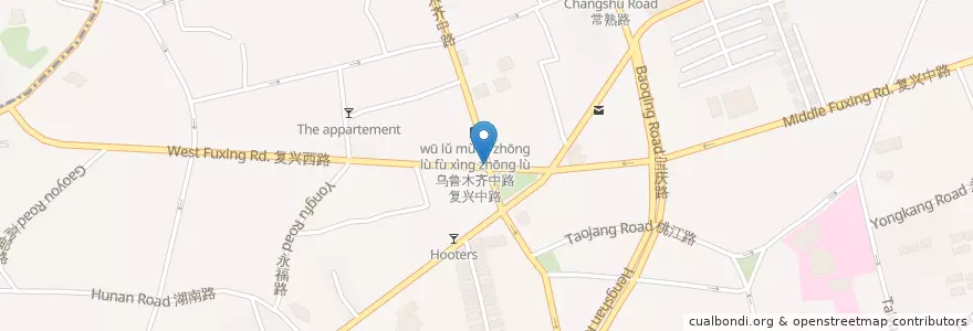 Mapa de ubicacion de 中式炸鸡 en 중국, 상하이, 쉬후이구.