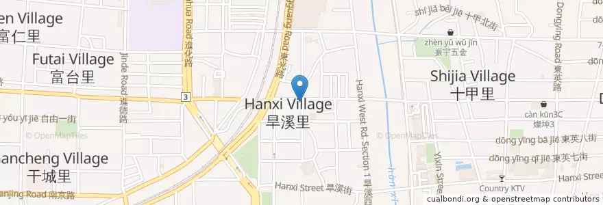 Mapa de ubicacion de 旱溪里福德祠 en Тайвань, Тайчжун, 東區.