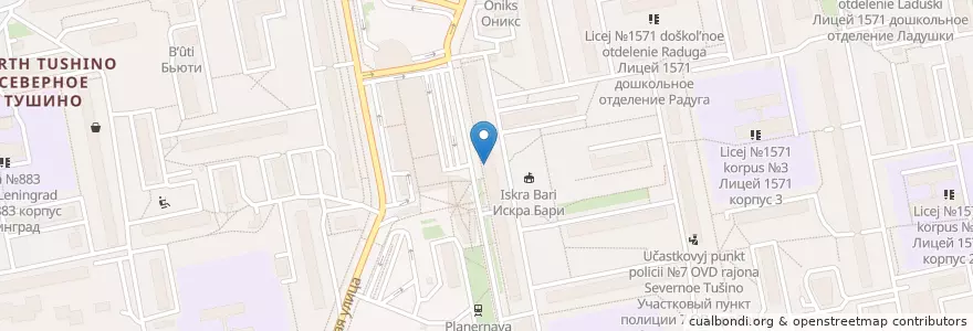 Mapa de ubicacion de eАптека.ru en Rusland, Centraal Federaal District, Moskou, Северо-Западный Административный Округ, Район Северное Тушино.
