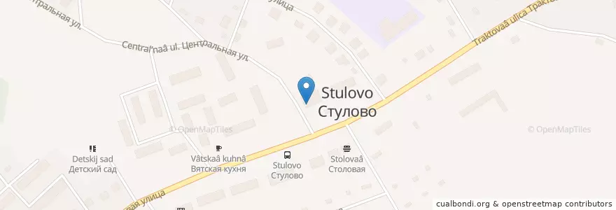 Mapa de ubicacion de Стуловская сельская библиотека филиал en Russia, Volga Federal District, Kirov Oblast, Slobodskoy District, Стуловское Сельское Поселение.