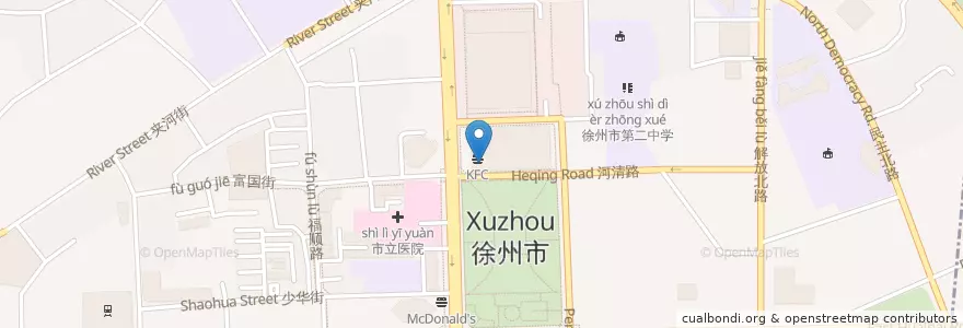 Mapa de ubicacion de Pizza Hut en Cina, Jiangsu, 徐州市 / Xuzhou, 鼓楼区 (Gulou).