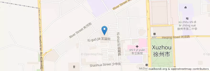 Mapa de ubicacion de 星光幼儿园 en 中国, 江苏省, 徐州市 / Xuzhou, 鼓楼区 (Gulou).