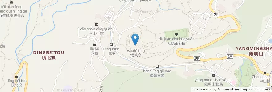 Mapa de ubicacion de 悟篤亭 en Tayvan, 新北市, Taipei, 北投區.