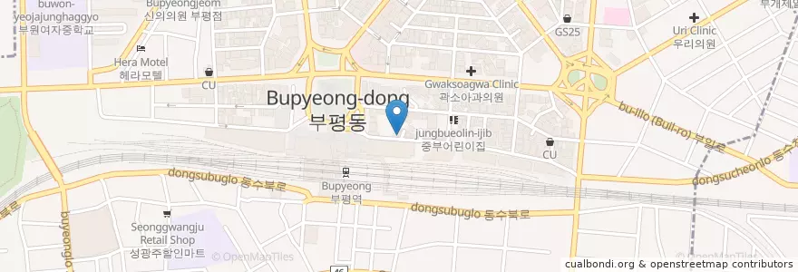 Mapa de ubicacion de 비하니 en 韩国/南韓, 仁川廣域市, 富平區, 부평동.