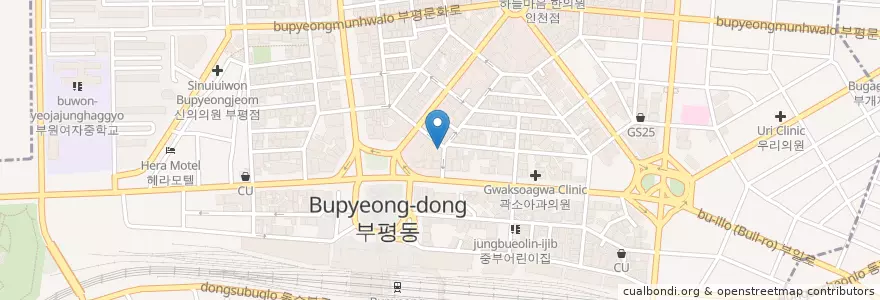 Mapa de ubicacion de 원할머니보쌈 en Corée Du Sud, Inchon, 부평구, 부평동.