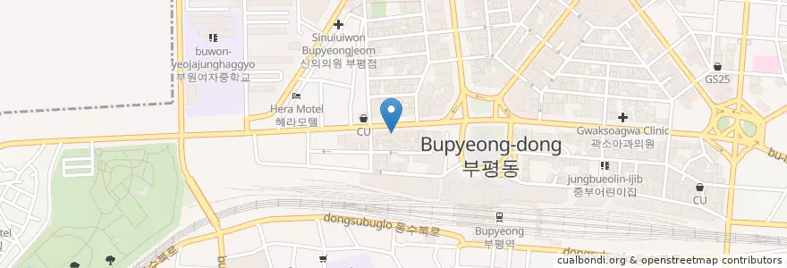 Mapa de ubicacion de 버무리 en South Korea, Incheon, Bupyeong-Gu, Bupyeong-Dong.