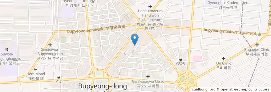 Mapa de ubicacion de 삼거리포차 en 대한민국, 인천, 부평구, 부평동.