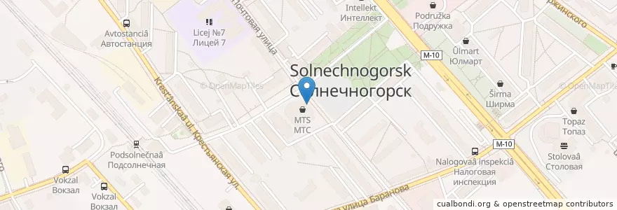 Mapa de ubicacion de KFC en Rusia, Центральный Федеральный Округ, Московская Область, Городской Округ Солнечногорск.