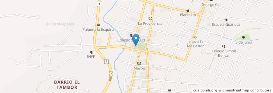 Mapa de ubicacion de Palomitas de Maíz JHS Matagalpa en 尼加拉瓜, Matagalpa, Matagalpa (Municipio).