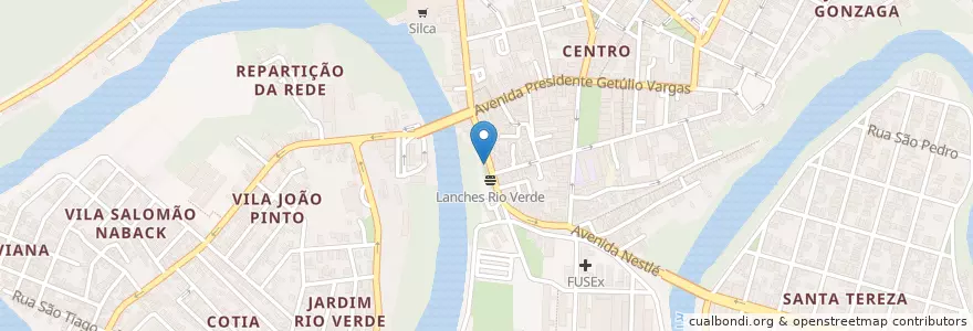 Mapa de ubicacion de EsSA en ブラジル, 南東部地域, ミナス ジェライス, Região Geográfica Intermediária De Varginha, Microrregião Varginha, Três Corações.