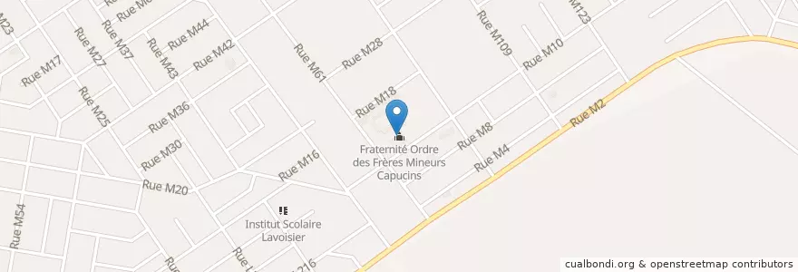 Mapa de ubicacion de Fraternité Ordre des Frères Mineurs Capucins en コートジボワール, アビジャン, Cocody.