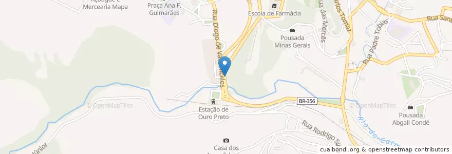 Mapa de ubicacion de Mais Sabor en ブラジル, 南東部地域, ミナス ジェライス, Microrregião Ouro Preto, Região Geográfica Intermediária De Belo Horizonte, Ouro Preto.