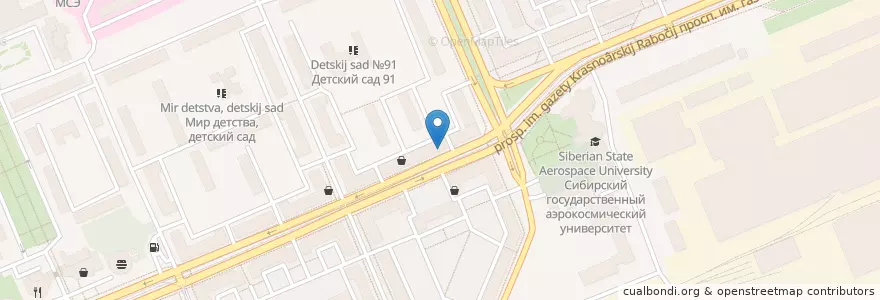 Mapa de ubicacion de Бинбанк en روسیه, Сибирский Федеральный Округ, Красноярский Край, Городской Округ Красноярск.