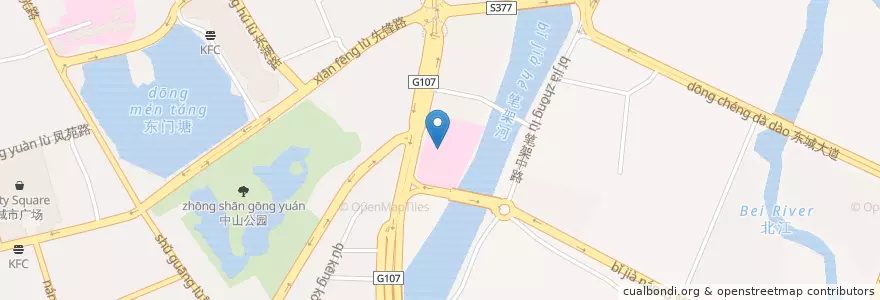 Mapa de ubicacion de 清远市中医院 en Китай, Гуандун, Цинъюань, 清城区 (Qingcheng), 东城街办.