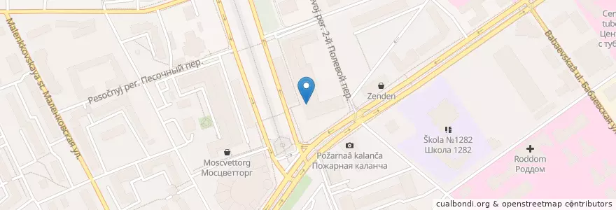 Mapa de ubicacion de Бинбанк en Rusia, Distrito Federal Central, Москва, Восточный Административный Округ, Район Сокольники.