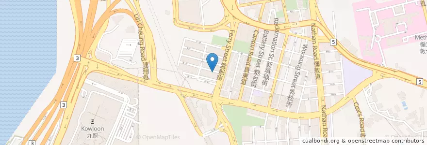 Mapa de ubicacion de 興旺小廚 en 中国, 広東省, 香港, 九龍, 新界, 油尖旺區 Yau Tsim Mong District.