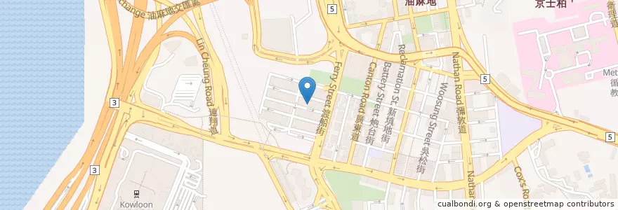 Mapa de ubicacion de 濱松町日本料理 en China, Guangdong, Hong Kong, Kowloon, Wilayah Baru, 油尖旺區 Yau Tsim Mong District.