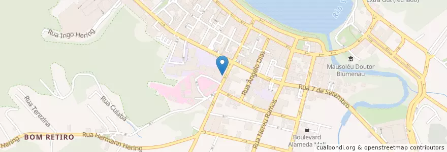 Mapa de ubicacion de Dehon Empório e Café en Brezilya, Güney Bölgesi, Santa Catarina, Região Geográfica Intermediária De Blumenau, Microrregião De Blumenau, Blumenau.
