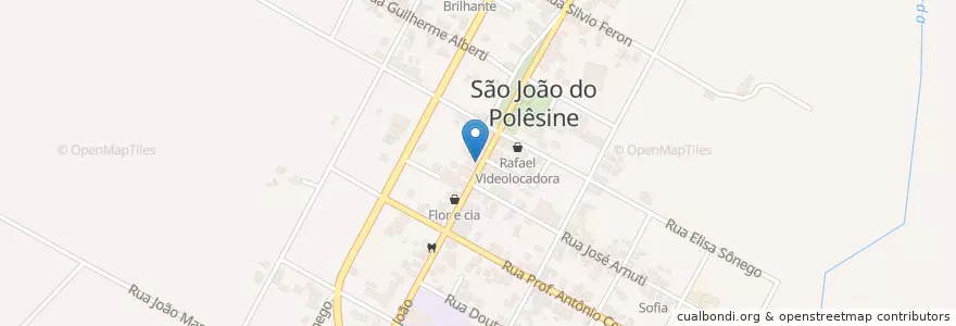 Mapa de ubicacion de Banrisul en Brésil, Région Sud, Rio Grande Do Sul, Região Geográfica Intermediária De Santa Maria, Região Geográfica Imediata De Santa Maria, São João Do Polêsine.