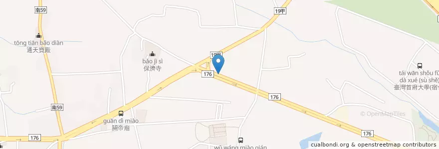 Mapa de ubicacion de 滿庭芳閹雞城 en Taiwan, 臺南市, 麻豆區.