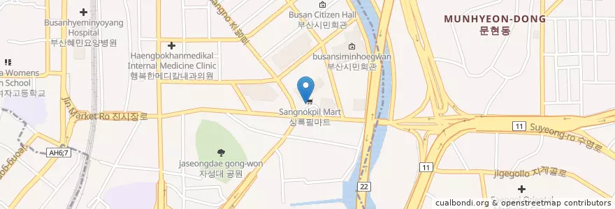 Mapa de ubicacion de McDonald's en 대한민국, 부산, 범일동.