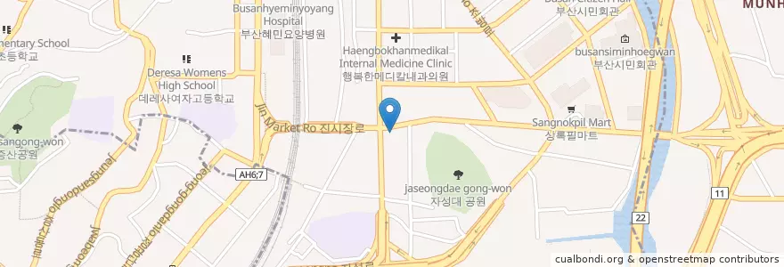 Mapa de ubicacion de NH Bank en Südkorea, Busan, Dong-Gu, Beomil-Dong.