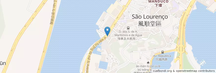 Mapa de ubicacion de 船屋葡國餐廳 en 中国, 澳門 Macau, 广东省, 珠海市, 香洲区.