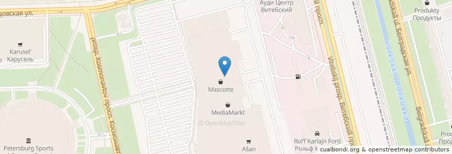 Mapa de ubicacion de National en Russland, Föderationskreis Nordwest, Oblast Leningrad, Sankt Petersburg, Moskauer Rajon, Округ Гагаринское.