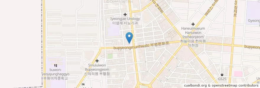 Mapa de ubicacion de 이디야커피 부평문화점 en Республика Корея, Инчхон, 부평구, 부평동.