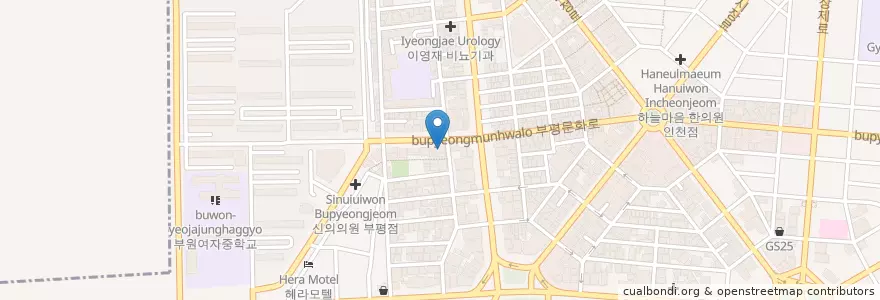 Mapa de ubicacion de スターバックス en 大韓民国, 仁川広域市, 富平区, 부평동.