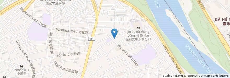 Mapa de ubicacion de 臺灣土地銀行 en تايوان, تايبيه الجديدة, 永和區.