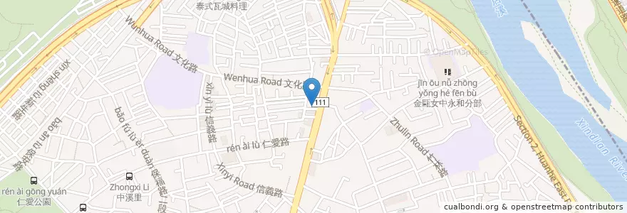 Mapa de ubicacion de 大學眼科 en تایوان, 新北市, 永和區.