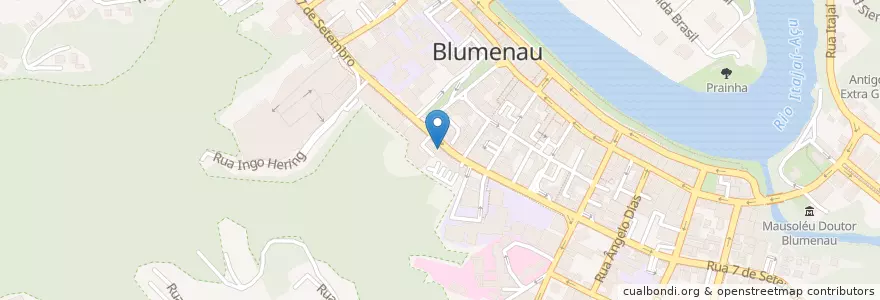 Mapa de ubicacion de Restaurante Holiday en Brésil, Région Sud, Santa Catarina, Região Geográfica Intermediária De Blumenau, Microrregião De Blumenau, Blumenau.