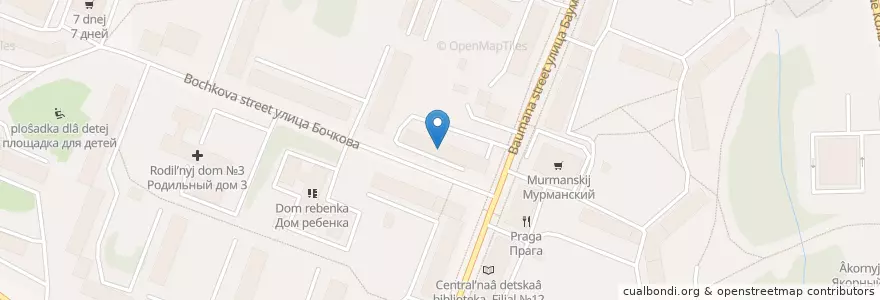Mapa de ubicacion de Детская поликлиника №4 en Rusia, Северо-Западный Федеральный Округ, Óblast De Múrmansk, Городской Округ Мурманск.