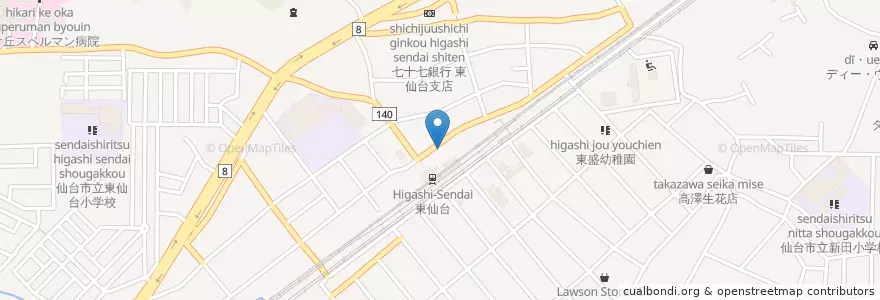 Mapa de ubicacion de 居酒屋呑蔵 en Japon, Préfecture De Miyagi, 仙台市, 宮城野区.