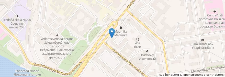 Mapa de ubicacion de Дешёвая аптека en Russland, Föderationskreis Ural, Oblast Swerdlowsk, Городской Округ Екатеринбург.
