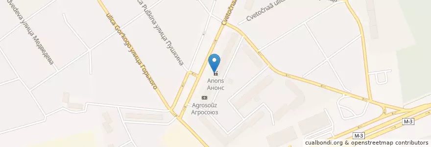 Mapa de ubicacion de Анонс en Rusia, Distrito Federal Central, Óblast De Moscú, Наро-Фоминский Городской Округ.