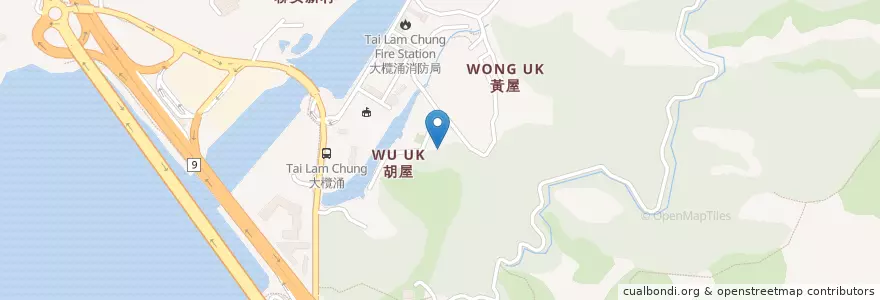 Mapa de ubicacion de 胡屋村公廁 en 中国, 香港, 广东省, 新界, 屯門區.