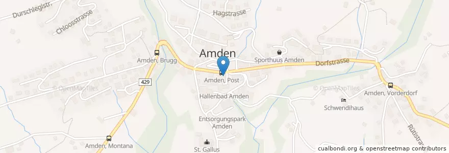 Mapa de ubicacion de Amden en Zwitserland, Sankt Gallen, Wahlkreis See-Gaster, Amden.