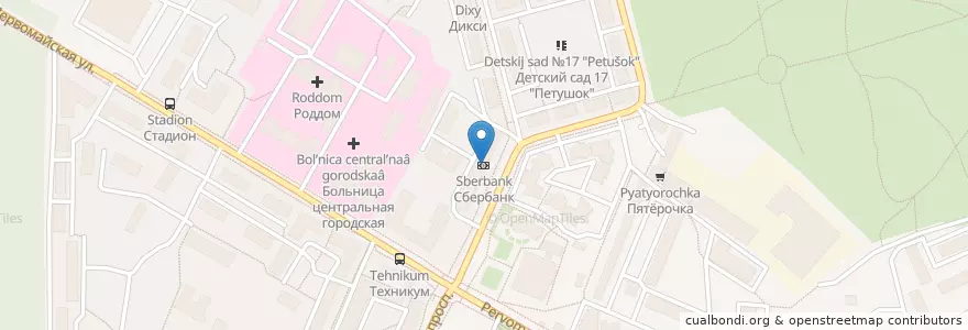 Mapa de ubicacion de Сбербанк en Rusland, Centraal Federaal District, Oblast Moskou, Городской Округ Ивантеевка.