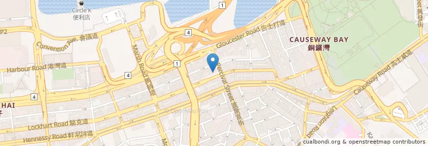 Mapa de ubicacion de 디럭스 다이에이키 스시부페 맛집 en 중국, 광둥성, 홍콩, 홍콩섬, 신제, 灣仔區 Wan Chai District.