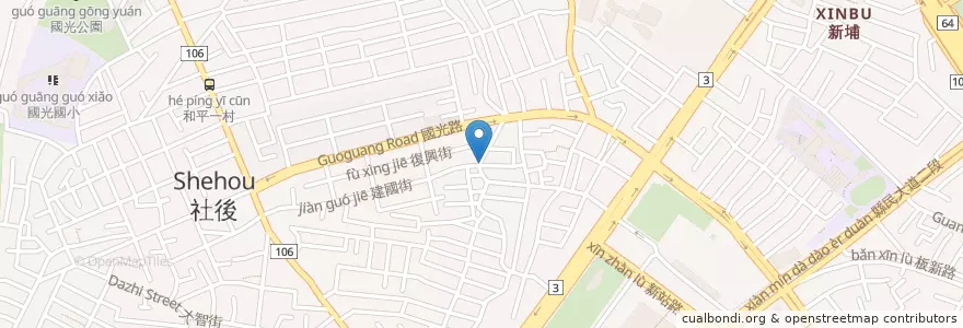 Mapa de ubicacion de 蓋子美式餐廳 en Тайвань, Новый Тайбэй, 板橋區.