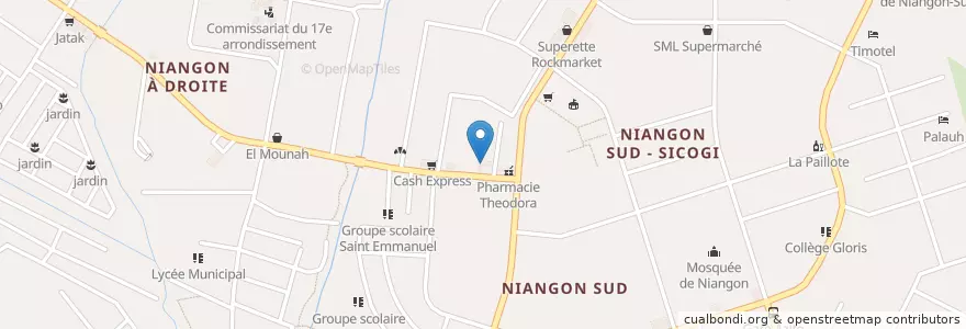 Mapa de ubicacion de Le palace en Côte D'Ivoire, Abidjan, Yopougon.