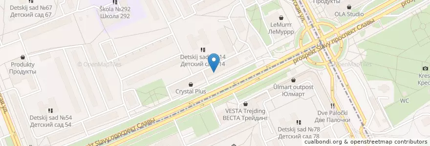 Mapa de ubicacion de #стейк давай en Russland, Föderationskreis Nordwest, Oblast Leningrad, Sankt Petersburg, Фрунзенский Район, Округ Купчино.
