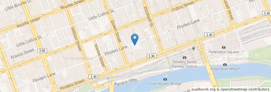 Mapa de ubicacion de The Bull & Bear Tavern en Australien, Victoria, City Of Melbourne.
