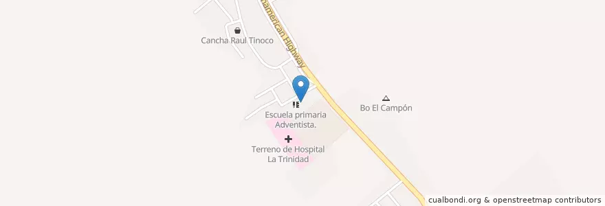 Mapa de ubicacion de 1ra Iglesia Adventista del 7 dia en Nikaragua, Estelí, La Trinidad (Municipio).