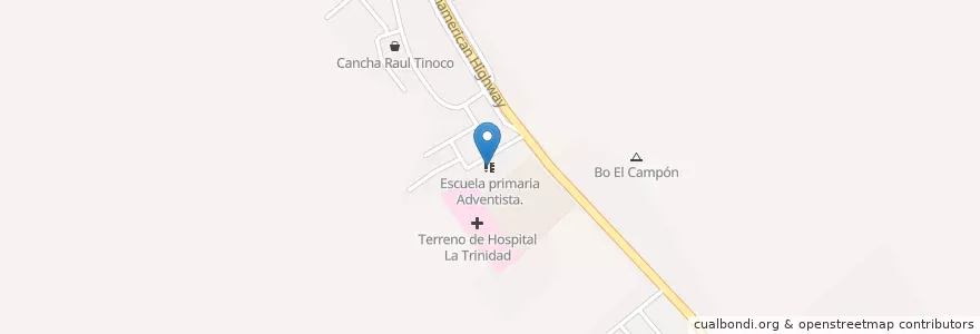 Mapa de ubicacion de Escuela primaria Adventista. en ニカラグア, エステリ県, La Trinidad (Municipio).